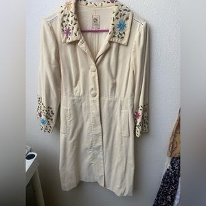 Vintage Anthropologie coat cream size 6